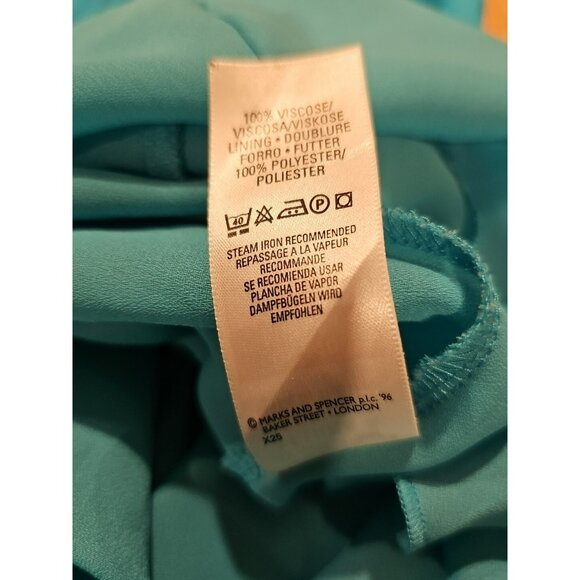 St. Michael Marks & Spencer Boho Fairy Women's Dress Sz 12 Blue Paisley - Picture 7 of 7